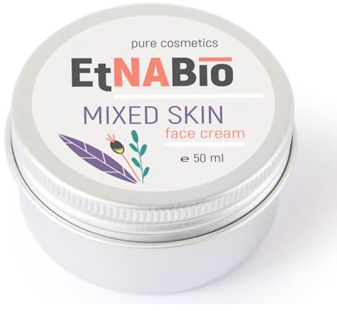 ELEK EtnaBIO Gesichtscreme & Nackencreme 50ml - Traubenkernöl - Mischhaut | Gesichtspflege - für reife Haut - Feuchtigkeitscreme - Tagescreme Nachtcreme - Vegan Naturkosmetik Kakaobutter Vitamin E