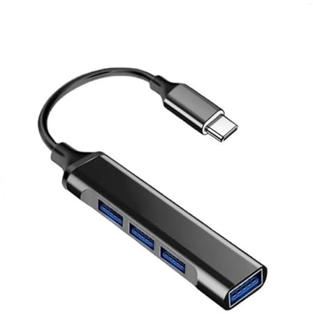 MIXEL Lightening To 4port USB Hub, Aluminum USB Hub, Portable & Lightweight Design, Ideal To Transfer Large Files, 5 Gigabits Per Second,