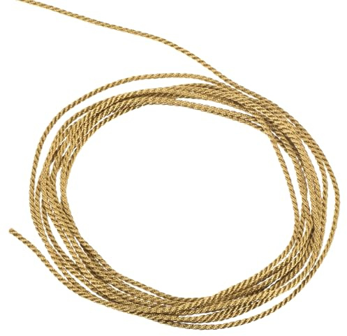 QUARKZMAN 22 Iarde Cordoncino Ritorto 1,5 mm 3 Fili per Lavoretti Oro Scuro | Cordone Intrecciato Filo Lucido Spago, Sacchetti Regalo Tende Decorazioni Natalizie, 20m