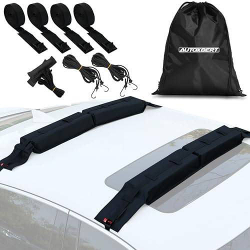 AUTOXBERT Dachträger Universal 118 cm, Dachgepäckträger für Alle Dächer, 600D Oxford Wasserdicht Querträger bis 60 kg Tragkraft für Boards Boote Einfache Montage Geringe Windgeräusche