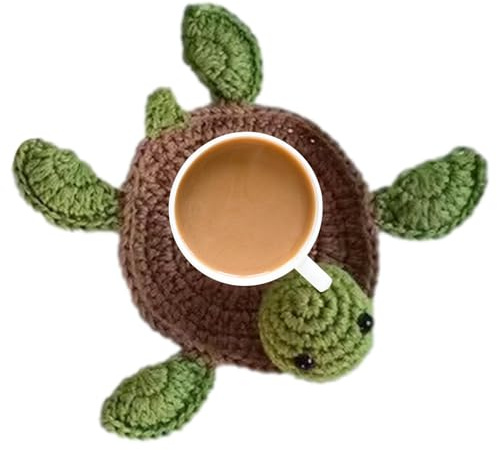 Tartarughe all'uncinetto, tazze fatte a mano, sottobicchieri, morbido tappetino per tazze di pecora, resistente al calore, simpatici cuscini da tavolo per uso da caffè, interruttore di lavoro,