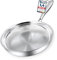 Morleos Padella in acciaio inox 18/10, 32 cm, non rivestita, 5 strati, 3 mm, 1,67 kg, in acciaio inox per induzione, lavabile in lavastoviglie e utilizzabile in forno fino a 400 °C, di alta qualità