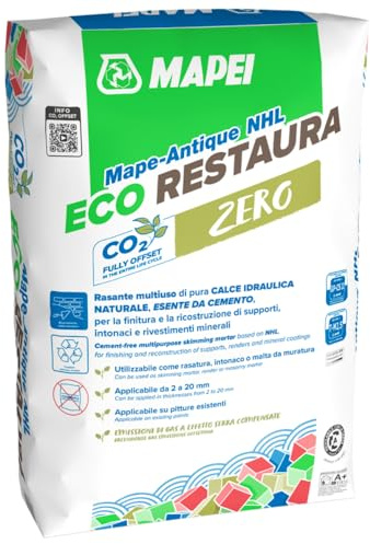 Mapei Rasante Multiuso in Calce Naturale Mape-Antique NHL, Intonaci e Murature, Traspirante 25 kg