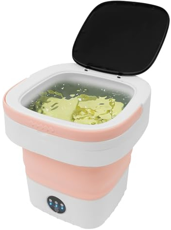 TouSuaRSi Lavatrice portatile pieghevole lavatrice campeggio piccola lavatrice con centrifuga per appartamenti, dormitori, camper, hotel (rosa) (rosa)