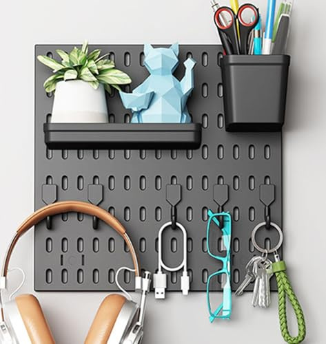 Panneau Perforé Mural,Pegboard Gaming,Organiseur Garage Plastique Panneaux Perforés Avec Accessoires,Kit Rangement D'outils Pour Bureau,Salle D'artisanat,Maison,Entrepôt 1 piece (30*30cm),B