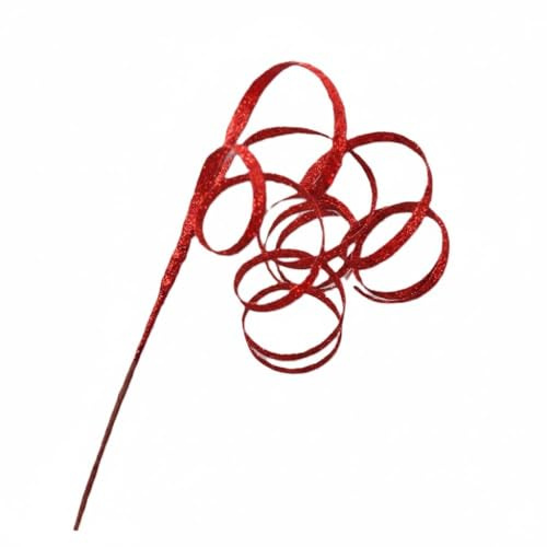 Generico Stelle FILANTI Natalizie Glitterate Rosso Decorazione Albero di Natale