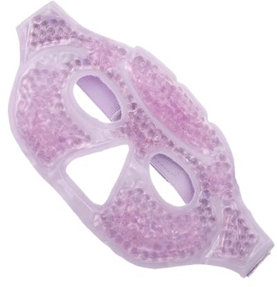 TOGEVAL Cooling and Heating Eye Mask, Reusable Plush Half Face Therapy Pad for Eye Swelling Relief, Soft Light Purple Cold and Hot Compress for Relaxation and Skin Care