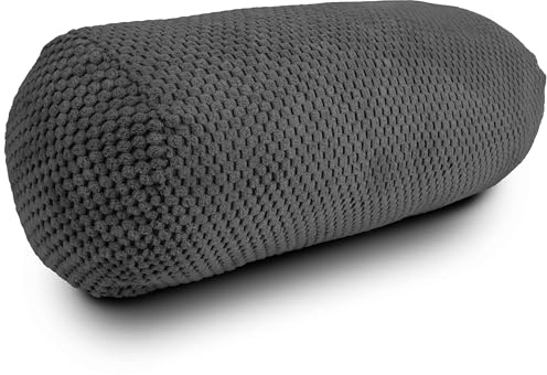 Amilian Nackenrolle 15x40 cm - Kissenrolle mit abnehmbarem Bezug - weiche, formstabile Nackenstütze - ideal als Lagerungskissen, Schlafkissen, Sofakissen oder Reisekissen - Nebelklang
