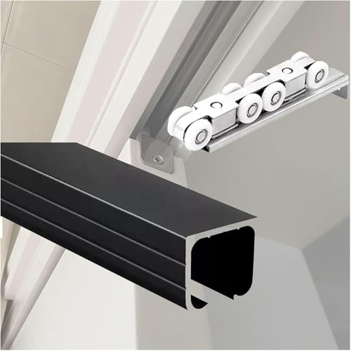 Hochleistungs-Schiebetürschienen-Set – Verstellbares Schiebetürsystem Zur Wand- Oder Deckenmontage, Ideal For Einzel- Oder Doppeltüren(A,300cm/118.1in/9.8ft)