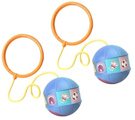 2x Knöchel Hüpfball, Skip Ball For Outside, Kinder Blinkender Springring Fußkreisel Fußball Sprungball LED Leuchtender Hüpfball Für Sprungspiele Zur Bewegung Swing Wheel Für Erwachsene Kinder Mädchen