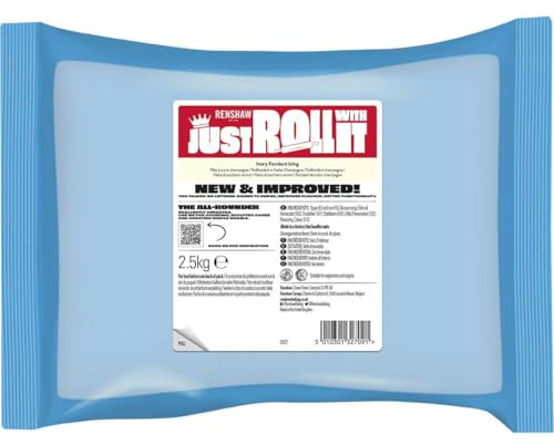 Renshaw - Fondant Ivory 2.5kg, Pâte à Sucre Prêt à l'Emploi, Optimal pour Recouvrir et Décorer Gâteaux, Cupcakes et Biscuits, Ivoire, 2.5 kg