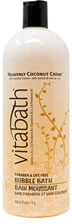 Vitabath Heavenly Coconut Crème Bubble Bath Rich Foaming Bubbly Soak & Relaxing Aromatherapy Moisturizing & Nourishing Indulgent Suds for Women & Men All Skin Types - 33.8 fl oz