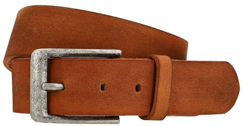 Gusti Ledergürtel Damen – Hochwertiger Gürtel Damen Leder Braun im Vintage Design – Echtes Büffelleder mit edler Metallschnalle 80-115 cm