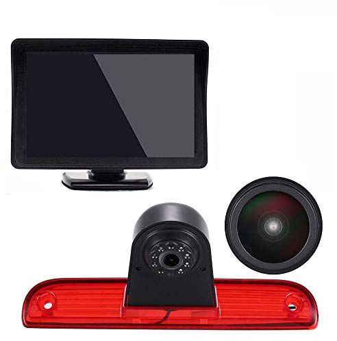 Transporter 4,3 Zoll LCD Monitor +1280x720 Pixel 3rd Bremslicht Rückfahrkamera Wasserdicht Nachtsicht Kamera für Van FIAT Ducato X250 X290 Bus Kasten/Peugeot Boxter/Citroen Jumper