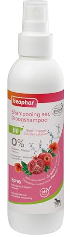 Beaphar ECOCERT Trockenes Shampoo für Hunde und Katzen - enthält Aloe Vera, Bourretchöl und Bio-Minze - pH-neutral - ohne Parabene/Silikon/Farben/Alkohol - 200 ml