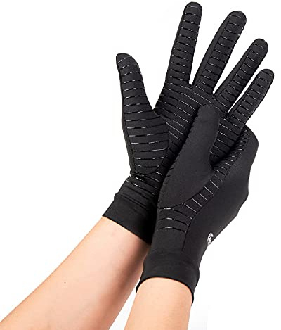 HENOTIC Copper Compression Gloves for Women Men, Full Finger Breathable & Moisture Wicking Arthritis Compression Gloves