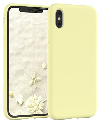 EAZY CASE Premium Silikon Handyhülle kompatibel mit iPhone XS Max Slimcover mit Kameraschutz und Innenfutter, Silikonhülle, Schutzhülle, Bumper, Handy Case, Hülle, Softcase, Hell Gelb