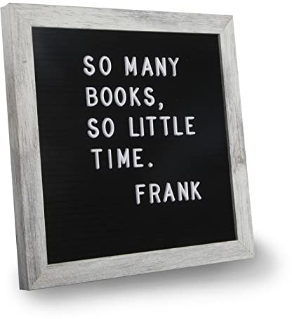 Letter Board, Schwarze Filz-Wechselbuchstabentafel 25 x 25 cm mit rustikalem Rahmen, inkl. 336 nicht vorgeschnittenen Buchstaben, Symbolen und Emojis, ideal für Dekoration, Zuhause