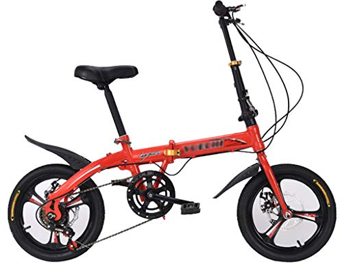 ZDXC Fahrräder 16 Zoll Damen, Leichtes Kleines Tragbares Mini-Fahrrad Erwachsene Student Folding 6-Gang-Fahrrad Männliches und Weibliches Fahrrad City-Fahrrad