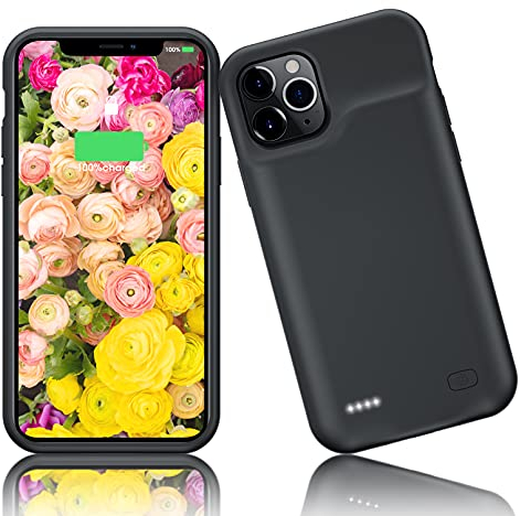 HUOBAO Akkuhülle für iPhone 11 Pro [5000 mAh] Wiederaufladbare zusätzliche Ladehülle für iPhone, schützende tragbare Slim Power Bank Hülle für iPhone 11 Pro [5,8 Zoll]