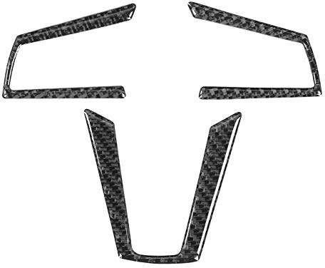 Keenso Rivestimento per Volante, 3 Pezzi Cornice per Pulsanti del Volante Cornice per Volante in Fibra di Carbonio Adesivo per Rivestimento Decorazione per Interni Auto per MX‑5 ND 2016‑2020