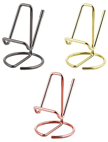Yulakes 2 Stück Eleganter Metall Visitenkartenhalter Visitenkarte Halter Aufsteller Visitenkartenständer Visitenkarte Anzeige Halter Stand für Schreibtisch, Handy Stand,Büro Desktop (Schwarz)