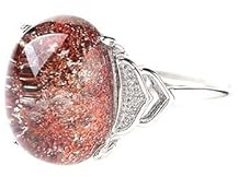 YONGERN 1PC Natural Garden Crystal Ring Quartz Minerals Jewelry Phantom Quartz For Men And Women Gemstone DIY Jewelry Souvenir Gift (Color : Garden Crystal)