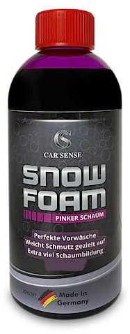 Car Sense Snow Foam pinker alkalischer Schaum 0,5L gründlicher Auto Schaumreiniger I Perfekt geeignet für eine effektive Vorwäsche, dichter gut riechender Schaum
