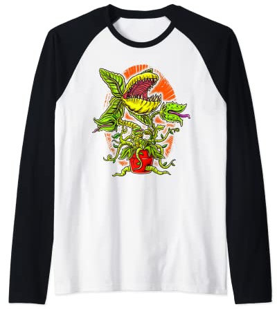 Houseplant Lover Scary Carnivorous Plant Venus Flytrap Raglan Baseball Tee