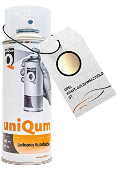 uniQum Autolack Spraydose fürs Auto für OPEL WHITE GOLD/WEISSGOLD GT Autolack Reparatur 400 ml