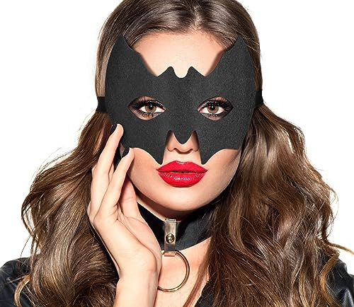 Balinco Fledermaus Kostüm Maske Damen, Comic Augenmaske, Sexy Gesichtsmaske, Halloween Halbmaske, Cosplay, Schwarze Augenmaske, Karneval, Fasching