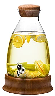 GRFIT Brocca Acqua Brocca di Succo di Grande capacità con Rubinetto Semplice Bottiglia di Acqua Fredda in Vetro Spessa Alta caraffa con Base for la casa, Ristorante, Hotel Caraffa Acqua (Size : 6L)