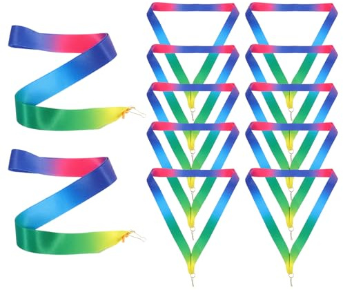 Kichvoe Medaillenbänder Für Sportveranstaltungen 17X1 Zoll Aus Strapazierfähigem Baumwollmaterial Bunte Wettbewerbs-Lanyards Mit Clip 12 Stück Für Team-Events Und Auszeichnungen