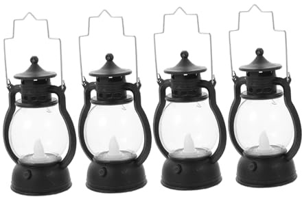 DECHOUS 4pezzi Lampada Led Vintage Ricaricabile Usb Lanterna Decorativa Stile Retro Con Luce Calda Per Atmosfera Festiva e Ambienti Accoglienti