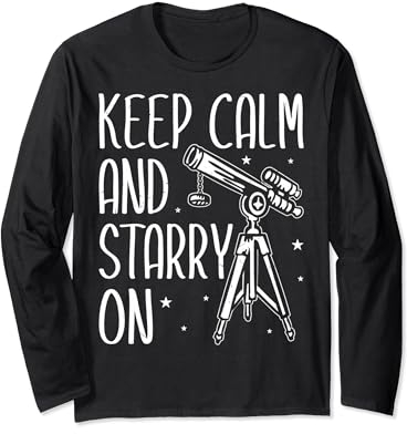 Teleskop Nachthimmel Uhr Sterne Astronomie Liebhaber Langarmshirt
