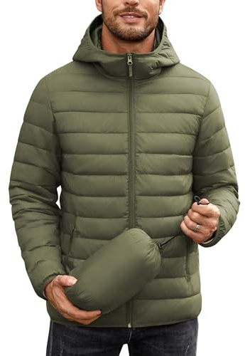 COOFANDY Mens Packable Jacket Lightweight Puffer Jacket Insulated Winter Coats for Men