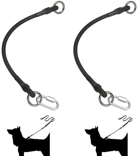 Elastische Stoßdämpfende Leine für Hunde, 2 Stück robuste Verlängerung für Hundeleine, kompatibel mit Allen Halsbändern und Leinen, ideal für kleine bis große Hunde
