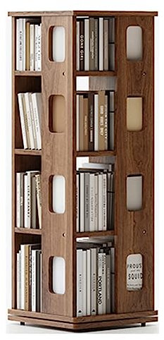 Bücherturm Freistehend Stehendes Bücherregal mit 4 Ebenen, 360° drehbares Bücherregal, großes Fassungsvermögen, Bücherregal-Organizer für Wohnzimmer und Arbeitszimmer, Bücherregal perfekte Darstellung