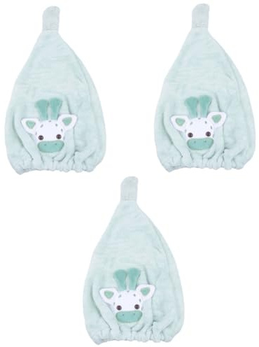 FRCOLOR 3stücke Schnelltrocknendes Haartuch Für Super Saugfähige Weiche Fleece- Cartoon-design Für Haartypen Trocknen Von Nassem Haar Für Tägliche