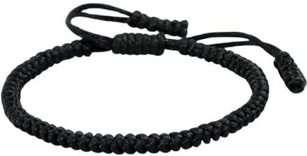 Shengxi Braccialetti Tibetani, Tibetano Amicizia Corda Bracciale Portafortuna Braccialetto Amicizia Corda Bracciale per Uomo Donna Adolescenti (Nero)