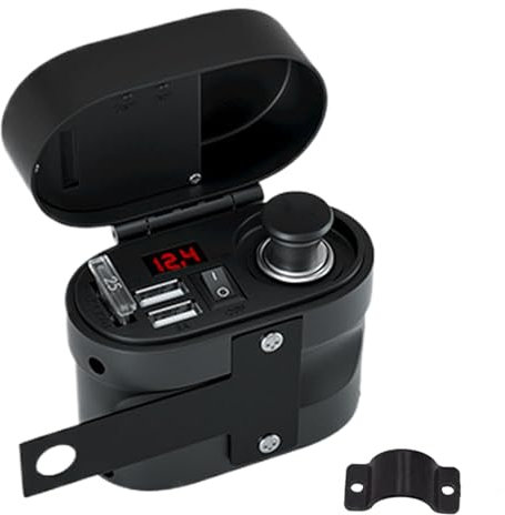 Cargador de teléfono para motocicleta,Cargador de teléfono USB para motocicleta,Cargador USB de motocicleta impermeable | Cargador USB para motocicleta con pantalla de voltaje, carga rápida del