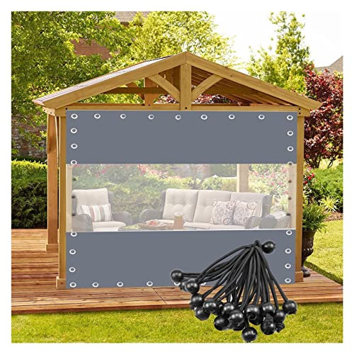 Durchsichtiger PVC Outdoor Vorhang mit Ösen für Pergola Terrasse Balkon wasser- und winddicht Kunststoffplane (2 x 2,2 m)