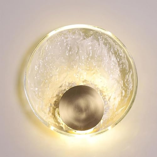 Luces de antorcha montadas en la pared, lámpara de pared, lámpara de pared, aplique de pared de cristal redondo, iluminación de aplique, lámpara de pared de latón, apliques LED con cable, apliques de