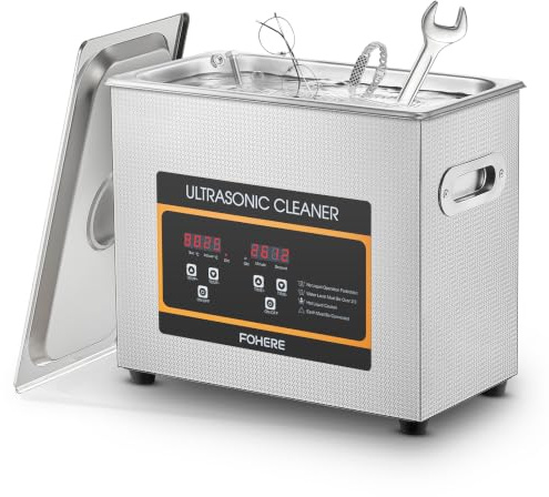 Ultraschallreiniger 6,5 L 304 Edelstahl, Mit Heizungstimer, Professioneller Digitaler Labor Ultraschall Teilereiniger, für Reinigung von Schmuck, Brillen Autoteile (6.5L)