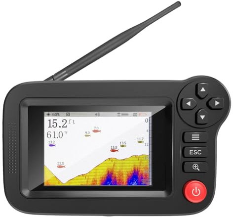 Wrtysully Smart Fish Finder - Tragbarer Fischfinder und Tiefenmesser für das Freizeitfischen Vom Steg, Ufer oder Bank Aus