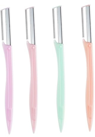 NIYANGLE 4juegos Maquinilla De Afeitar Para Cejas Unidades Recortador De Cejas Portátil Kit De Maquillaje