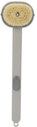 Bonbela Brosse de Douche à Brosse à Dos de Brosse Arrière Longue avec Tête de Brosse Amovible et Distributeur de Savon pour les épaules Arrière Nettoyage étanche à Nettoyer Facile à (Gris)