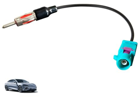 Adattatore Antenna Autoradio, Connettore Fakra Z Maschio a DIN Maschio per Spinotto Autoradio, Connettore Coassiale RG174 per Collegamento Antenna FM AM DAB GPS, Compatibile con Sistemi Infotainment