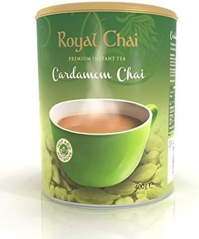 Royal Chai | Premium Instant Cardamom Chai | Sweetened Taste Tub | 400g | Authentic Indian Spiced Tea | Just Add Hot Water or Milk | 1 x 400g