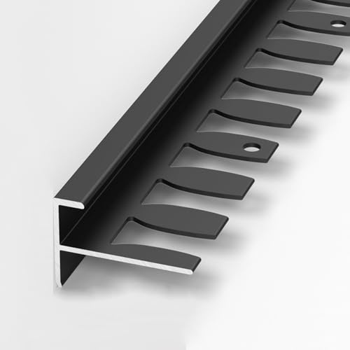 Treppenkantenprofil Abkantprofil biegbar F-Form Metallprofil für Laminat Parkett Fliesen 90cm (3 Stück)